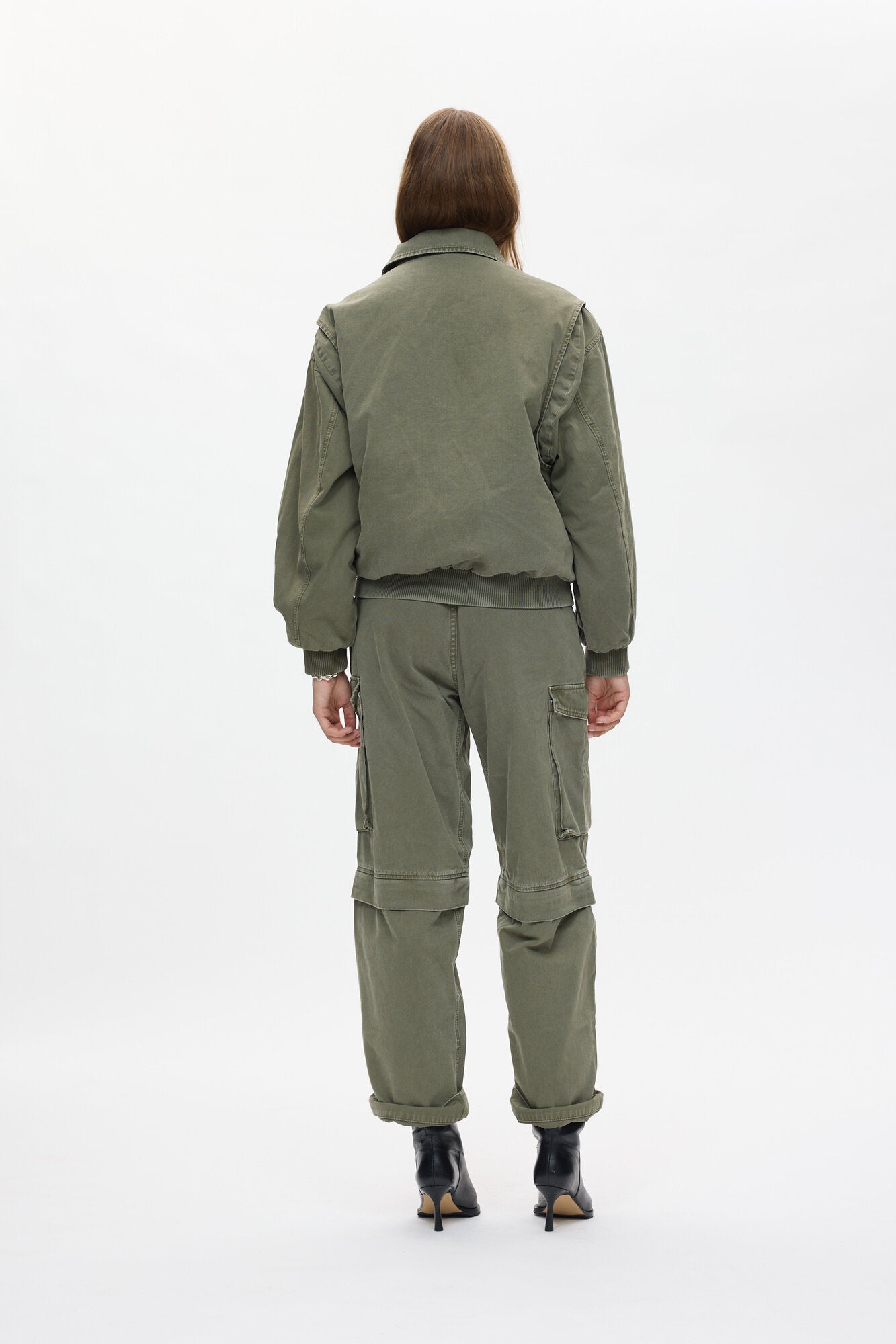 Canvas Padded Ezmira bomberjakke – Washed Sage